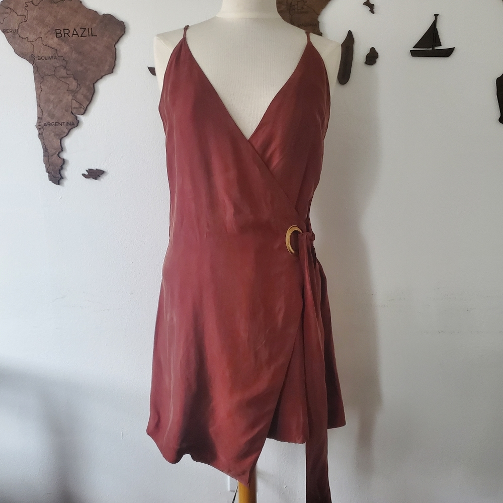NWT Line + Dot Rue Plunging Wrap Dress